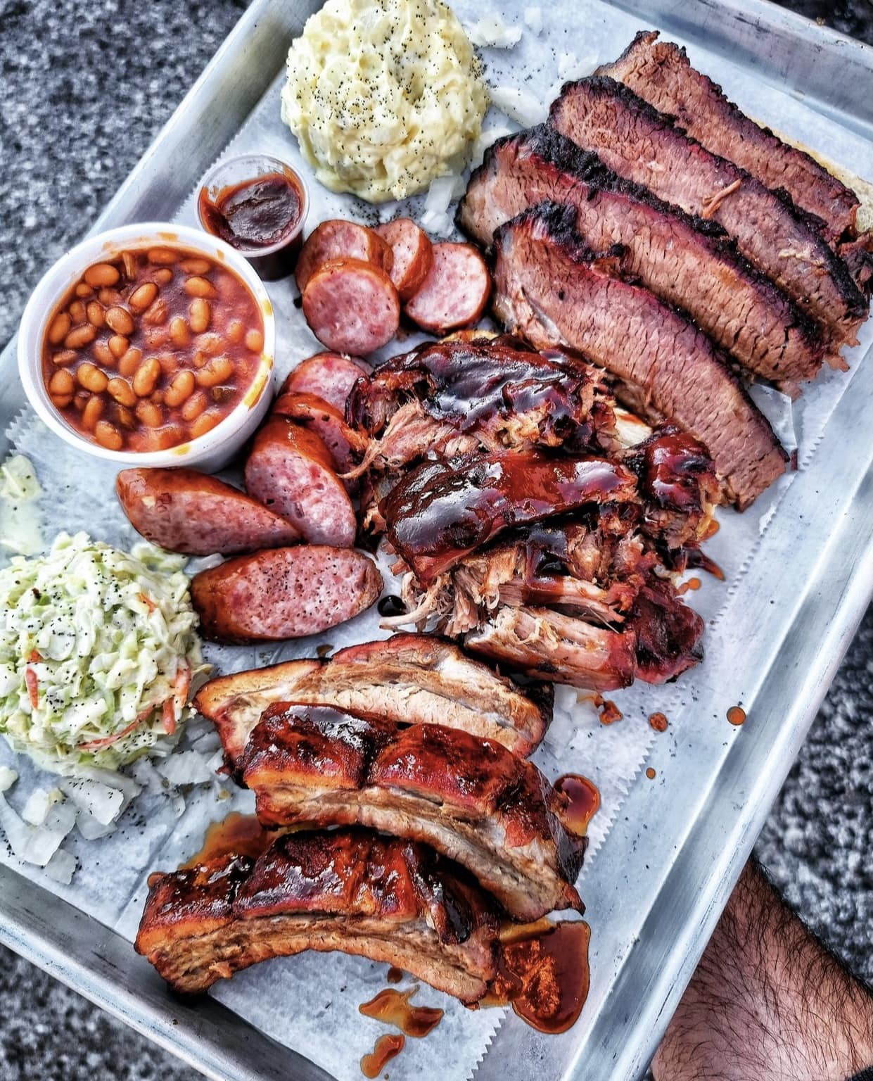 Smoked brisket from Hartland Bar-B-Que in Benson